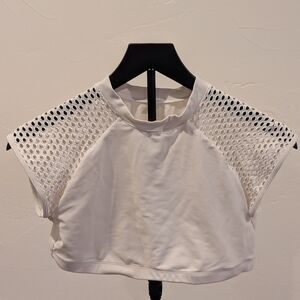 Forever 21 White Mesh Crop Top